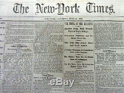 15 1865 NY Times Civil War newspapers w LINCOLN ASSASSINATION CONSPIRATORS TRIAL