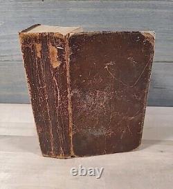 1827 HOLY BIBLE antique PRE CIVIL WAR leather AMERICAN BIBLE SOCIETY old