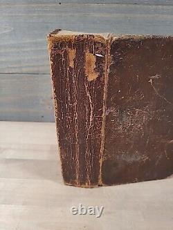 1827 HOLY BIBLE antique PRE CIVIL WAR leather AMERICAN BIBLE SOCIETY old