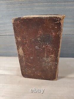 1827 HOLY BIBLE antique PRE CIVIL WAR leather AMERICAN BIBLE SOCIETY old