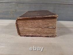 1827 HOLY BIBLE antique PRE CIVIL WAR leather AMERICAN BIBLE SOCIETY old