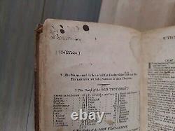 1827 HOLY BIBLE antique PRE CIVIL WAR leather AMERICAN BIBLE SOCIETY old