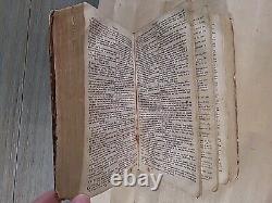 1827 HOLY BIBLE antique PRE CIVIL WAR leather AMERICAN BIBLE SOCIETY old