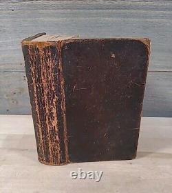 1829 HOLY BIBLE antique PRE CIVIL WAR leather AMERICAN BIBLE SOCIETY old