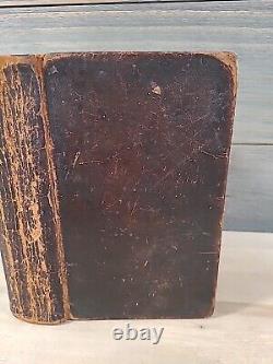 1829 HOLY BIBLE antique PRE CIVIL WAR leather AMERICAN BIBLE SOCIETY old