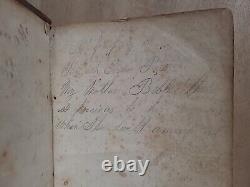 1829 HOLY BIBLE antique PRE CIVIL WAR leather AMERICAN BIBLE SOCIETY old