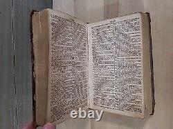 1829 HOLY BIBLE antique PRE CIVIL WAR leather AMERICAN BIBLE SOCIETY old