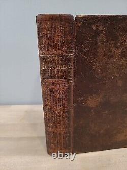 1832 HOLY BIBLE antique PRE CIVIL WAR ERA leather AMERICAN BIBLE SOCIETY old