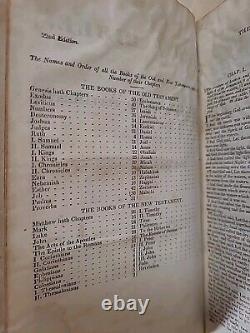 1832 HOLY BIBLE antique PRE CIVIL WAR ERA leather AMERICAN BIBLE SOCIETY old