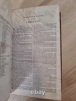 1832 HOLY BIBLE antique PRE CIVIL WAR ERA leather AMERICAN BIBLE SOCIETY old