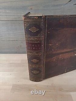 1839 HOLY BIBLE antique ROBINSON AND FRANKLIN antique PRE CIVIL WAR family OLD