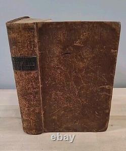 1842 HOLY BIBLE antique PRE CIVIL WAR ERA leather AMERICAN BIBLE SOCIETY old