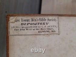 1844 HOLY BIBLE antique PRE CIVIL WAR leather AMERICAN BIBLE SOCIETY old FANSHAW