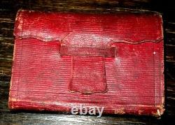 1848 HOLY BIBLE Leather POCKET American ANTIQUE Halstead CIVIL WAR 104th IN Co K