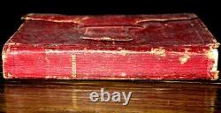 1848 HOLY BIBLE Leather POCKET American ANTIQUE Halstead CIVIL WAR 104th IN Co K