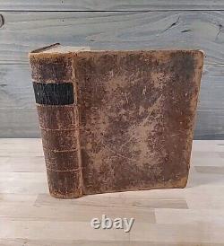 1848 HOLY BIBLE antique PRE CIVIL WAR leather AMERICAN BIBLE SOCIETY large OLD