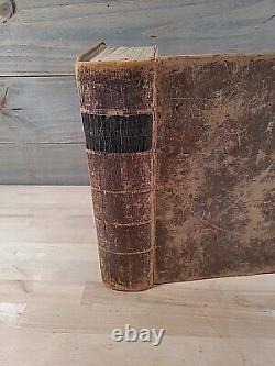 1848 HOLY BIBLE antique PRE CIVIL WAR leather AMERICAN BIBLE SOCIETY large OLD