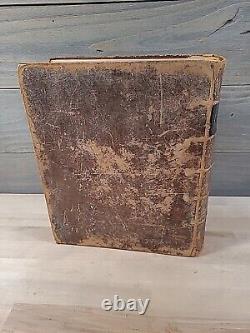 1848 HOLY BIBLE antique PRE CIVIL WAR leather AMERICAN BIBLE SOCIETY large OLD