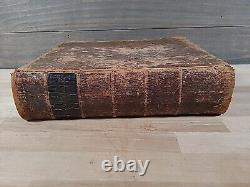 1848 HOLY BIBLE antique PRE CIVIL WAR leather AMERICAN BIBLE SOCIETY large OLD