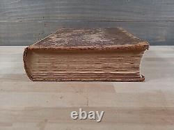 1848 HOLY BIBLE antique PRE CIVIL WAR leather AMERICAN BIBLE SOCIETY large OLD