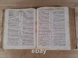 1848 HOLY BIBLE antique PRE CIVIL WAR leather AMERICAN BIBLE SOCIETY large OLD