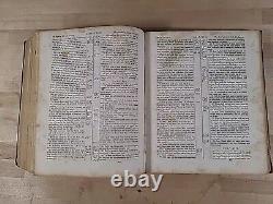 1848 HOLY BIBLE antique PRE CIVIL WAR leather AMERICAN BIBLE SOCIETY large OLD