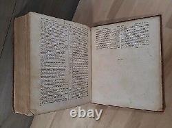 1848 HOLY BIBLE antique PRE CIVIL WAR leather AMERICAN BIBLE SOCIETY large OLD