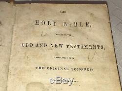 1848 Pre Civil War Bible New York American Bible Society Keepsake Hair sample