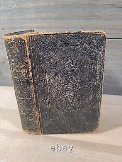 1849 NEW TESTAMENT german PRE CIVIL WAR leather AMERICAN BIBLE SOCIETY antique