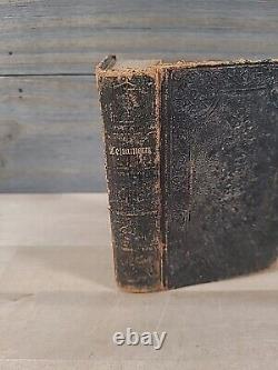 1849 NEW TESTAMENT german PRE CIVIL WAR leather AMERICAN BIBLE SOCIETY antique