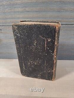 1849 NEW TESTAMENT german PRE CIVIL WAR leather AMERICAN BIBLE SOCIETY antique