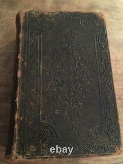1851 Antique RARE! Pre-civil War Holy Bible Leather Relate to VT Politician