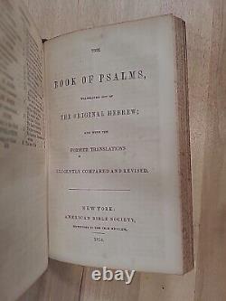 1854 NEW TESTAMENT antique PRE CIVIL WAR old AMERICAN BIBLE SOCIETY