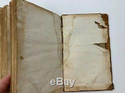 1855 ANTIQUE AMERICAN BIBLE SOCIETY Leather Civil War Old New Testament ABS