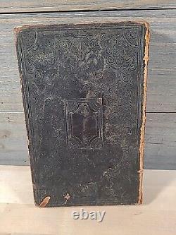 1855 NEW TESTAMENT german PRE CIVIL WAR leather AMERICAN BIBLE SOCIETY antique