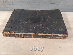 1855 NEW TESTAMENT german PRE CIVIL WAR leather AMERICAN BIBLE SOCIETY antique