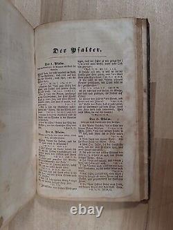 1855 NEW TESTAMENT german PRE CIVIL WAR leather AMERICAN BIBLE SOCIETY antique