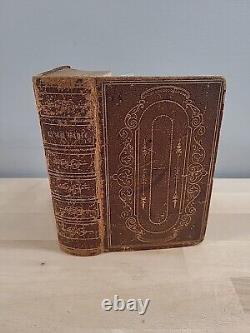 1856 HOLY BIBLE antique CIVIL WAR ERA leather AMERICAN BIBLE SOCIETY old