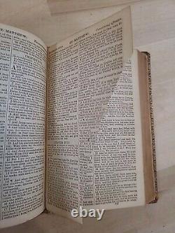 1856 HOLY BIBLE antique CIVIL WAR ERA leather AMERICAN BIBLE SOCIETY old