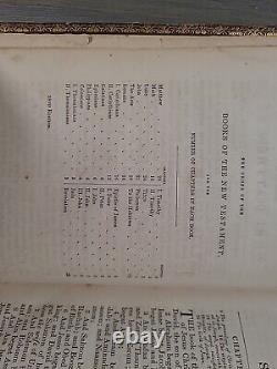 1856 NEW TESTAMENT antique PRE CIVIL WAR leather AMERICAN BIBLE SOCIETY old