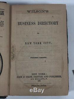 1857-58 Wilson's New York City NYC Business & City Directory Pre-Civil War withMap