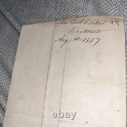 1857 Pre Civil War New York Central Railroad Contract Agreement Cleveland Albany