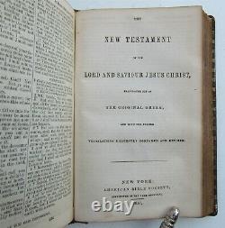 1858 BIBLE pre-CIVIL WAR OLD & NEW TESTAMENT antique NY Americana in ENGLISH