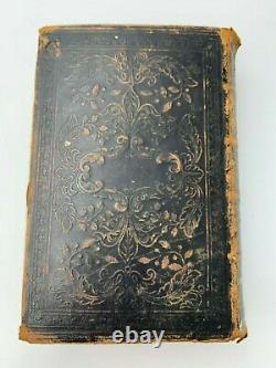 1859 ANTIQUE AMERICAN BIBLE SOCIETY Leather Civil War Old New Testament ABS