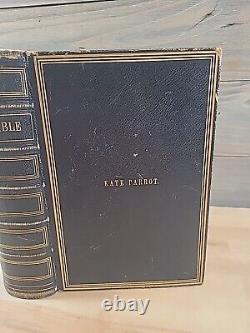 1859 HOLY BIBLE royal octavo AMERICAN BIBLE SOCIETY rare CIVIL WAR ERA antique