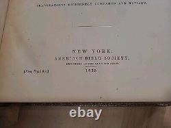 1859 HOLY BIBLE royal octavo AMERICAN BIBLE SOCIETY rare CIVIL WAR ERA antique