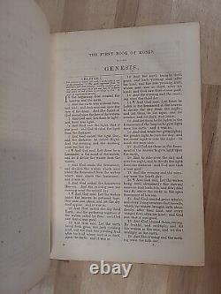 1859 HOLY BIBLE royal octavo AMERICAN BIBLE SOCIETY rare CIVIL WAR ERA antique