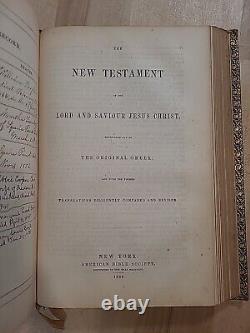 1859 HOLY BIBLE royal octavo AMERICAN BIBLE SOCIETY rare CIVIL WAR ERA antique