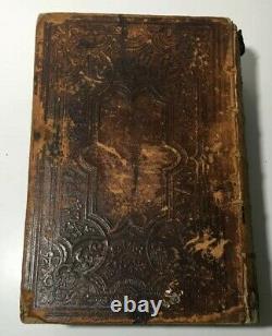 1859 Large ANTIQUE HOLY BIBLE Leather Pre Am. Civil War Old and New Testament