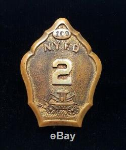 1860-1865 Civil War Era NYFD New York City Fire Dept Engine Co 2 Badge FDNY